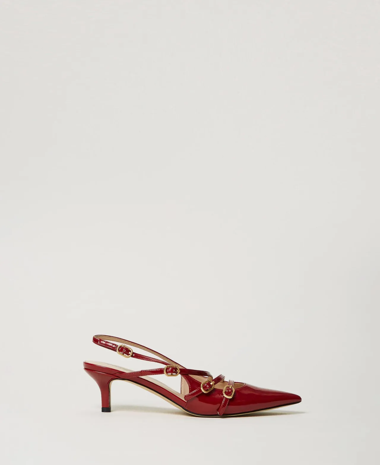 Chaussures À Talons | Escarpins Et Sandales*TWINSET Milano Escarpins Slingbacks Vernis Avec Brides Rouge Pompéien