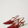 Chaussures À Talons | Escarpins Et Sandales*TWINSET Milano Escarpins Slingbacks Vernis Avec Brides Rouge Pompéien