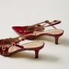 Chaussures À Talons | Escarpins Et Sandales*TWINSET Milano Escarpins Slingbacks Vernis Avec Brides Rouge Pompéien