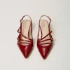 Chaussures À Talons | Escarpins Et Sandales*TWINSET Milano Escarpins Slingbacks Vernis Avec Brides Rouge Pompéien