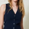 Blousons Et Doudounes | Blazers*TWINSET Milano Gilet Ajusté Rayé Avec Lurex Indigo Rayure Lurex