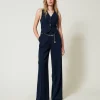 Blousons Et Doudounes | Blazers*TWINSET Milano Gilet Ajusté Rayé Avec Lurex Indigo Rayure Lurex