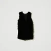 Blousons Et Doudounes*TWINSET Milano Gilet Avec Plumes Noir