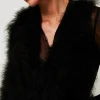 Blousons Et Doudounes*TWINSET Milano Gilet Avec Plumes Noir