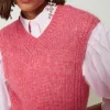 Pulls Et Cardigans*TWINSET Milano Gilet En Laine Mélangée Sans Coutures Rose Cristal