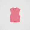 gilet_en_laine_mlange_san_1.webp Pulls Et Cardigans*TWINSET Milano Gilet En Laine Mélangée Sans Coutures Rose Cristal