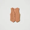 gilet_en_scuba_1.webp Blousons Et Doudounes | Blazers*TWINSET Milano Gilet En Scuba Caramel Camel