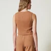 gilet_en_scuba_3.webp Blousons Et Doudounes | Blazers*TWINSET Milano Gilet En Scuba Caramel Camel