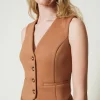 gilet_en_scuba_4.webp Blousons Et Doudounes | Blazers*TWINSET Milano Gilet En Scuba Caramel Camel