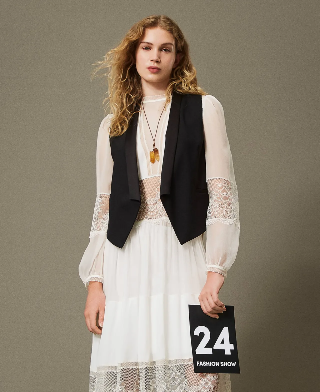 Blousons Et Doudounes | Blazers*TWINSET Milano Gilet En Sergé De Laine Mélangée Noir