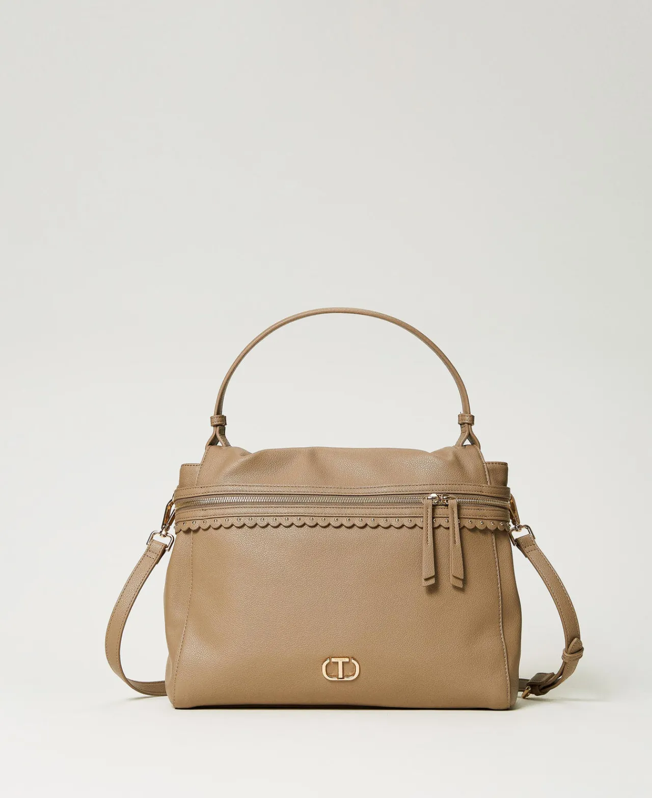Sacs Porté Épaule | Sacs À Bandoulière*TWINSET Milano Grand Sac à Main «Cécile» Gris Light Taupe