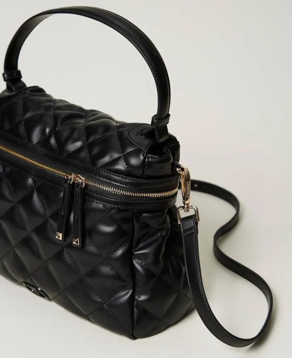 Sacs Porté Épaule | Sacs À Bandoulière*TWINSET Milano Grand Sac à Main «Cécile» Matelassé Noir