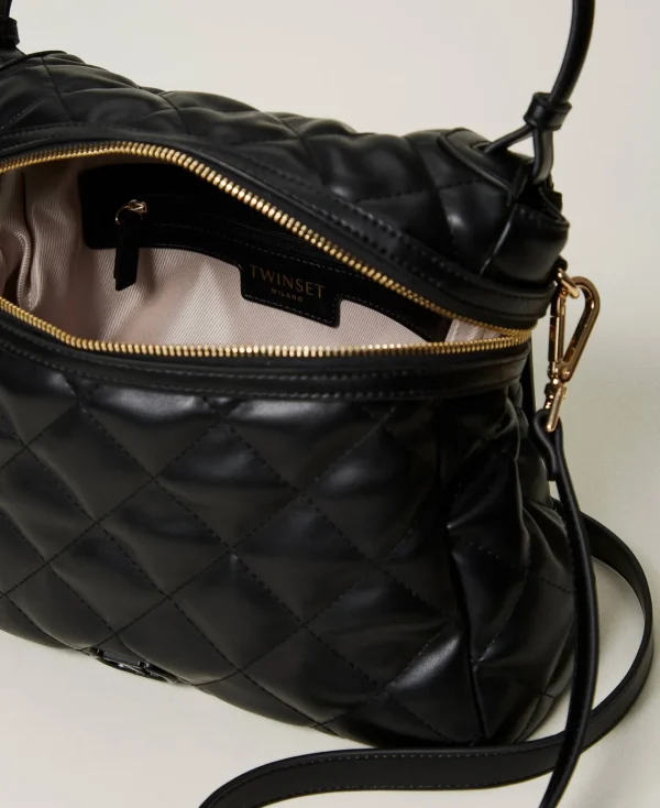 Sacs Porté Épaule | Sacs À Bandoulière*TWINSET Milano Grand Sac à Main «Cécile» Matelassé Noir