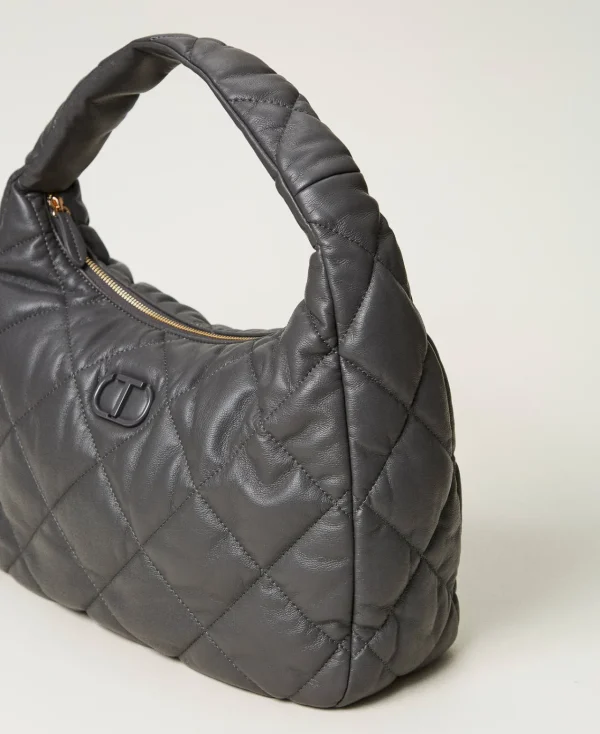 Besaces | Sacs Porté Épaule*TWINSET Milano Grande Besace Matelassée Et Rembourrée Grey Stone