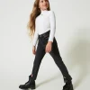 Pantalons Et Jeans*TWINSET Milano Jean Skinny Avec Fentes Denim Noir Usé