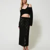 Jupes*TWINSET Milano Jupe Longue Sans Coutures En Fil Treeblend Noir