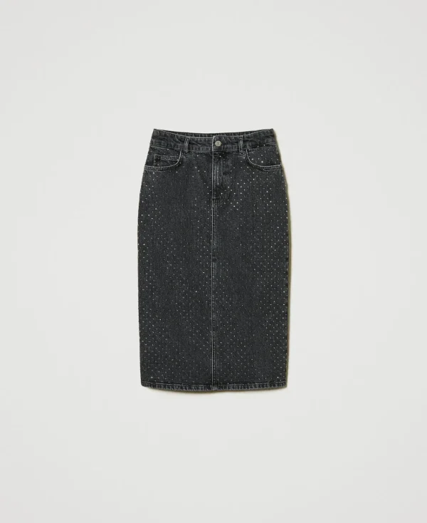 jupe_milongue_en_jean_ave_1-1.webp Jupes*TWINSET Milano Jupe Mi-longue En Jean Avec Strass Denim Noir