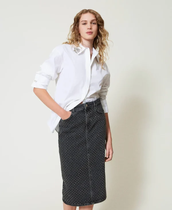 jupe_milongue_en_jean_ave_2-1.webp Jupes*TWINSET Milano Jupe Mi-longue En Jean Avec Strass Denim Noir