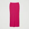 jupe_milongue_en_maille_c_1.webp Jupes*TWINSET Milano Jupe Mi-longue En Maille Côtelée Super Pink