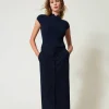 jupe_milongue_raye_avec_l_0.webp Jupes*TWINSET Milano Jupe Mi-longue Rayée Avec Lurex Indigo Rayure Lurex