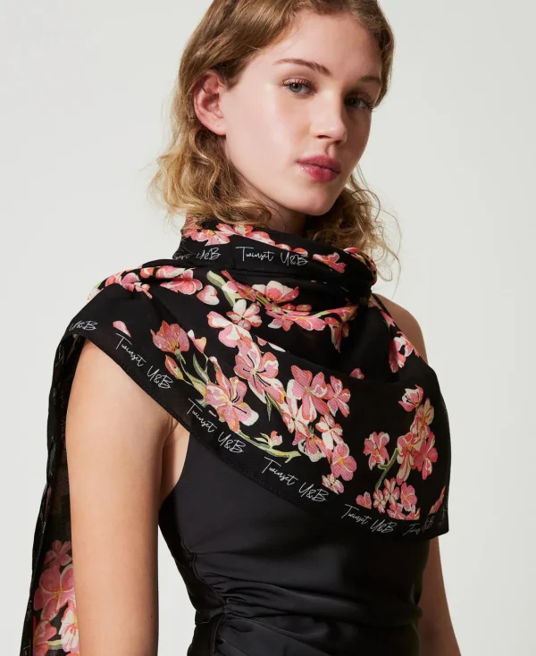 Écharpes*TWINSET Milano Keffieh Avec Imprimé Floral Multicolore Blooming