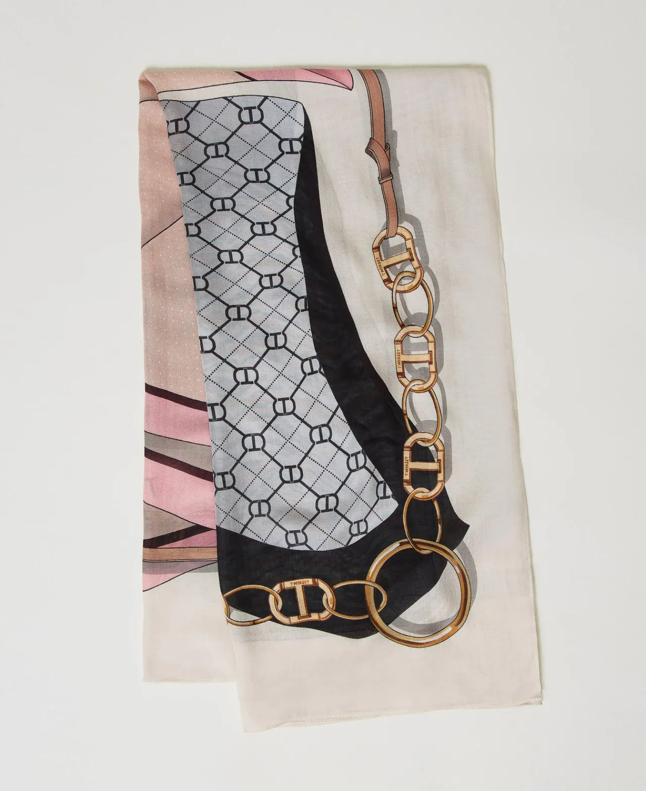 Écharpes*TWINSET Milano Keffieh Avec Mélange D’imprimés Imprimé Mélangé Foulard Nude Clair