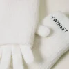 Accessoires*TWINSET Milano Lot De Gants En Maille Avec Broderie Siglée Off White