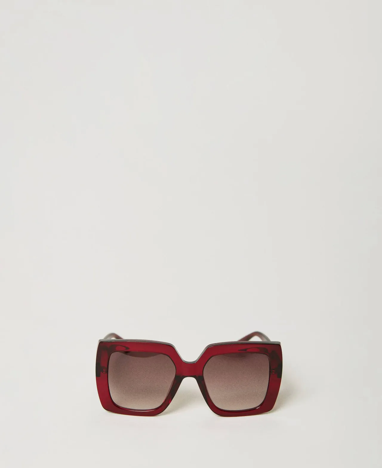 Lunettes De Soleil*TWINSET Milano Lunettes De Soleil Carrées Oversize Framboise Brillant Transparent