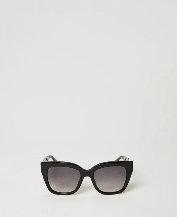 lunettes_de_soleil_ildech_0-1.webp Lunettes De Soleil*TWINSET Milano Lunettes De Soleil œil-de-chat Avec Barrette Noir