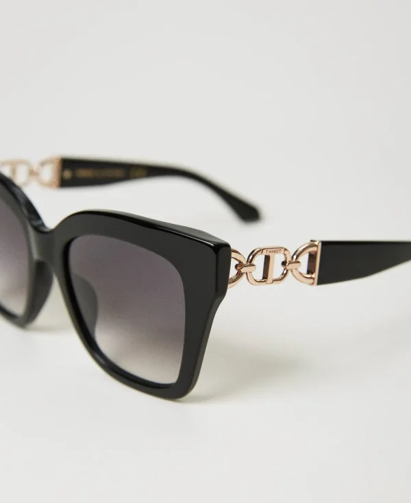 lunettes_de_soleil_ildech_3-1.webp Lunettes De Soleil*TWINSET Milano Lunettes De Soleil œil-de-chat Avec Barrette Noir