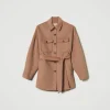 Manteaux Et Trenchs*TWINSET Milano Manteau Caban En Drap Double De Laine Mélangée Marron « Sandy Brown »