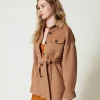 Manteaux Et Trenchs*TWINSET Milano Manteau Caban En Drap Double De Laine Mélangée Marron « Sandy Brown »