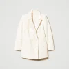 Manteaux Et Trenchs*TWINSET Milano Manteau Court En Drap Avec Strass Nacre