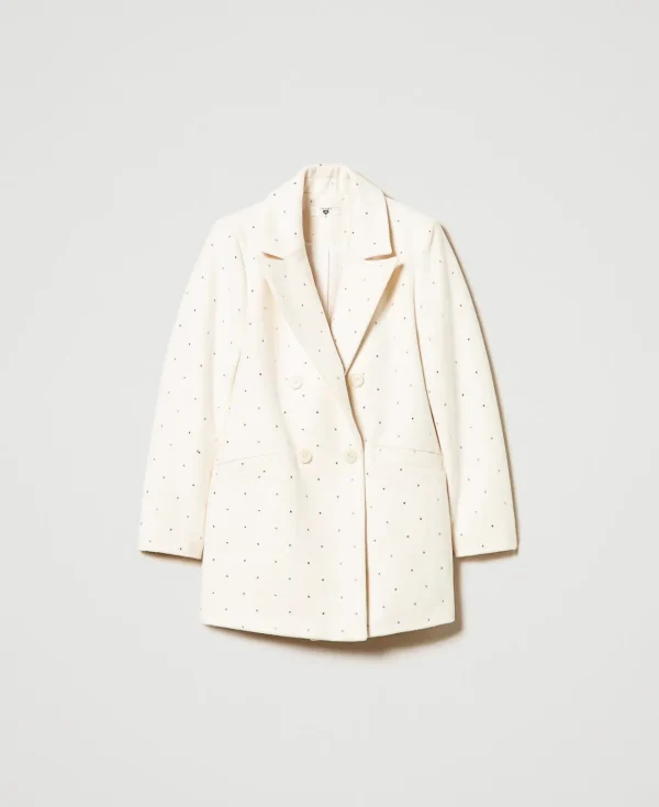 Manteaux Et Trenchs*TWINSET Milano Manteau Court En Drap Avec Strass Nacre