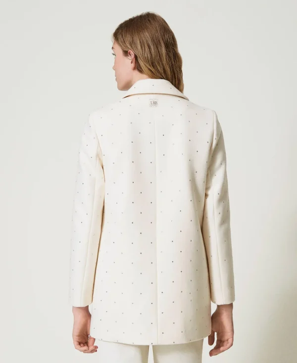 Manteaux Et Trenchs*TWINSET Milano Manteau Court En Drap Avec Strass Nacre