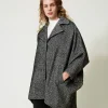 Manteaux Et Trenchs*TWINSET Milano Manteau Court En Drap Bicolore Blanc / Noir