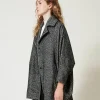 Manteaux Et Trenchs*TWINSET Milano Manteau Court En Drap Bicolore Blanc / Noir