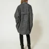 Manteaux Et Trenchs*TWINSET Milano Manteau Court En Drap Bicolore Blanc / Noir