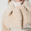 Manteaux Et Trenchs*TWINSET Milano Manteau Court En Fausse Fourrure Avec Oval T Blanc « White Cream »