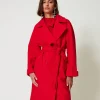 Manteaux Et Trenchs*TWINSET Milano Manteau Croisé En Drap Fiery Red