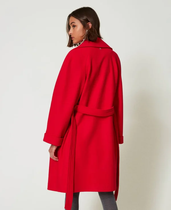 Manteaux Et Trenchs*TWINSET Milano Manteau Croisé En Drap Fiery Red