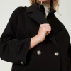 Manteaux Et Trenchs*TWINSET Milano Manteau Croisé En Scuba Noir