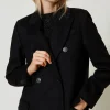 Manteaux Et Trenchs*TWINSET Milano Manteau Droit En Laine Mélangée Noir