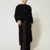 Manteaux Et Trenchs*TWINSET Milano Manteau «Elisabeth» En Maille Bouclée Noir