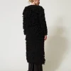 Manteaux Et Trenchs*TWINSET Milano Manteau «Elisabeth» En Maille Bouclée Noir