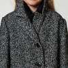 manteau_en_drap__chevrons_5.webp Blousons Et Manteaux*TWINSET Milano Manteau En Drap à Chevrons Jacquard Chevron