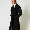 Manteaux Et Trenchs*TWINSET Milano Manteau En Drap De Laine Mélangée Noir