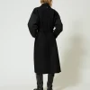 Manteaux Et Trenchs*TWINSET Milano Manteau En Drap De Laine Mélangée Noir