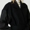 Manteaux Et Trenchs*TWINSET Milano Manteau En Drap De Laine Mélangée Noir
