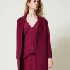 Manteaux Et Trenchs*TWINSET Milano Manteau En Drap Double De Laine Mélangée Violet « Prune Rouge »